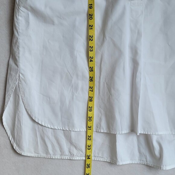 Lauren Ralph Lauren Women White Cotton Long Sleeve Half Button Down Shirt Sz XL - Picture 15 of 16